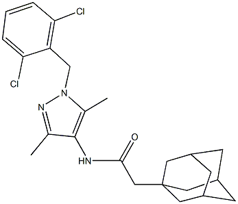 2-(1-adamantyl)-N-[1-(2,6-dichlorobenzyl)-3,5-dimethyl-1H-pyrazol-4-yl]acetamide Struktur