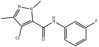 4-chloro-N-(3-fluorophenyl)-1,3-dimethyl-1H-pyrazole-5-carboxamide Struktur