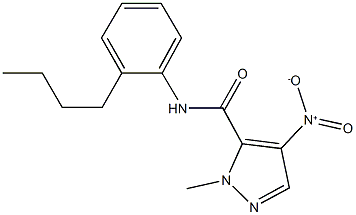 N-(2-butylphenyl)-4-nitro-1-methyl-1H-pyrazole-5-carboxamide Struktur