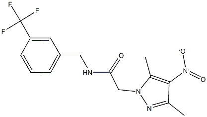 2-{4-nitro-3,5-dimethyl-1H-pyrazol-1-yl}-N-[3-(trifluoromethyl)benzyl]acetamide Struktur