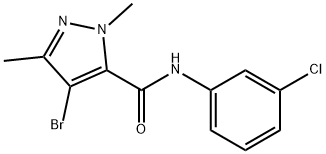 4-bromo-N-(3-chlorophenyl)-1,3-dimethyl-1H-pyrazole-5-carboxamide Struktur