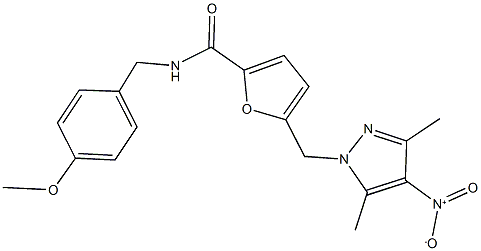 5-({4-nitro-3,5-dimethyl-1H-pyrazol-1-yl}methyl)-N-(4-methoxybenzyl)-2-furamide Struktur