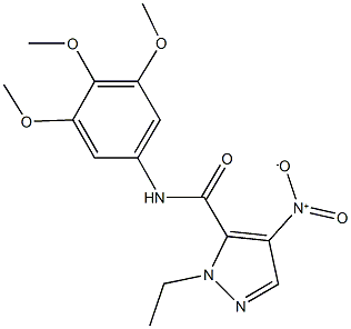 1-ethyl-4-nitro-N-(3,4,5-trimethoxyphenyl)-1H-pyrazole-5-carboxamide Struktur