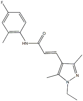 3-(1-ethyl-3,5-dimethyl-1H-pyrazol-4-yl)-N-(4-fluoro-2-methylphenyl)acrylamide Struktur