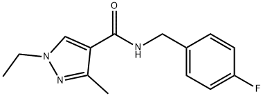 1-ethyl-N-(4-fluorobenzyl)-3-methyl-1H-pyrazole-4-carboxamide Struktur