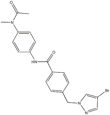 N-{4-[acetyl(methyl)amino]phenyl}-4-[(4-bromo-1H-pyrazol-1-yl)methyl]benzamide Struktur