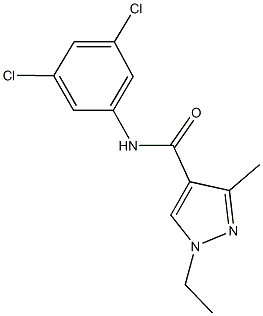 N-(3,5-dichlorophenyl)-1-ethyl-3-methyl-1H-pyrazole-4-carboxamide Struktur