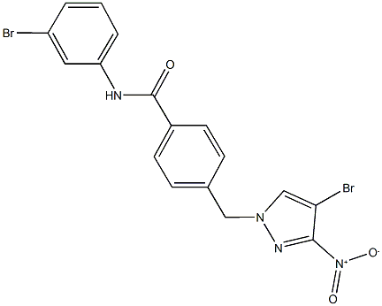 4-({4-bromo-3-nitro-1H-pyrazol-1-yl}methyl)-N-(3-bromophenyl)benzamide Struktur