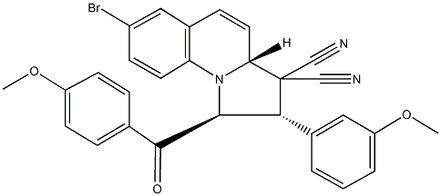 7-bromo-1-(4-methoxybenzoyl)-2-(3-methoxyphenyl)-1,2-dihydropyrrolo[1,2-a]quinoline-3,3(3aH)-dicarbonitrile Struktur