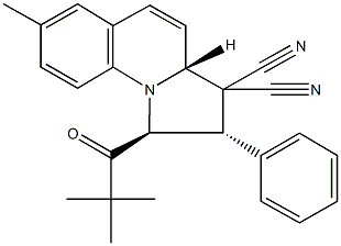 1-(2,2-dimethylpropanoyl)-7-methyl-2-phenyl-1,2-dihydropyrrolo[1,2-a]quinoline-3,3(3aH)-dicarbonitrile Struktur