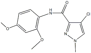 4-chloro-N-(2,4-dimethoxyphenyl)-1-methyl-1H-pyrazole-3-carboxamide Struktur