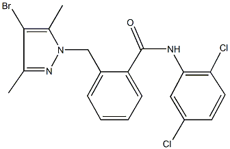 2-[(4-bromo-3,5-dimethyl-1H-pyrazol-1-yl)methyl]-N-(2,5-dichlorophenyl)benzamide Struktur