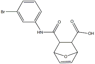 3-[(3-bromoanilino)carbonyl]-7-oxabicyclo[2.2.1]hept-5-ene-2-carboxylic acid Struktur