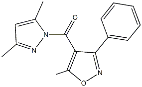 4-[(3,5-dimethyl-1H-pyrazol-1-yl)carbonyl]-5-methyl-3-phenylisoxazole Struktur