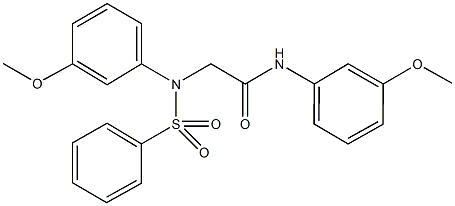 N-(3-methoxyphenyl)-2-[3-methoxy(phenylsulfonyl)anilino]acetamide Struktur