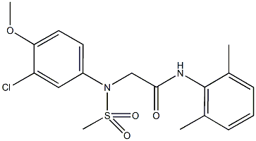 2-[3-chloro-4-methoxy(methylsulfonyl)anilino]-N-(2,6-dimethylphenyl)acetamide Struktur