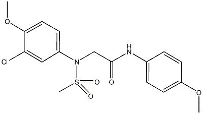 2-[3-chloro-4-methoxy(methylsulfonyl)anilino]-N-(4-methoxyphenyl)acetamide Struktur