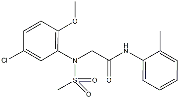 2-[5-chloro-2-methoxy(methylsulfonyl)anilino]-N-(2-methylphenyl)acetamide Struktur