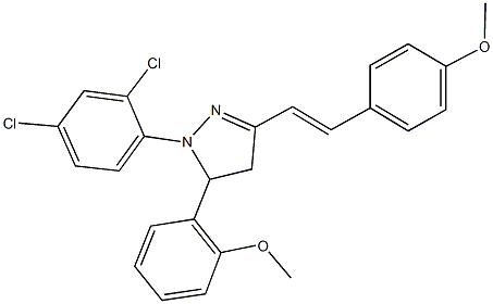 1-(2,4-dichlorophenyl)-5-(2-methoxyphenyl)-3-[2-(4-methoxyphenyl)vinyl]-4,5-dihydro-1H-pyrazole Struktur