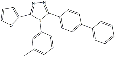 3-[1,1'-biphenyl]-4-yl-5-(2-furyl)-4-(3-methylphenyl)-4H-1,2,4-triazole Struktur