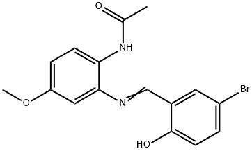 N-{2-[(5-bromo-2-hydroxybenzylidene)amino]-4-methoxyphenyl}acetamide Struktur