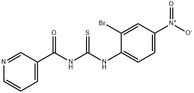 N-{2-bromo-4-nitrophenyl}-N'-(3-pyridinylcarbonyl)thiourea Struktur