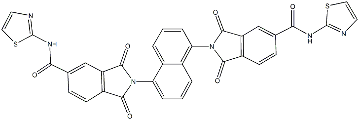 2-(5-{1,3-dioxo-5-[(1,3-thiazol-2-ylamino)carbonyl]-1,3-dihydro-2H-isoindol-2-yl}-1-naphthyl)-1,3-dioxo-N-(1,3-thiazol-2-yl)-5-isoindolinecarboxamide Struktur