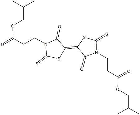 3,3'-di(3-isobutoxy-3-oxopropyl)-4,4'-dioxo-2,2'-dithioxo-5,5'-bis[1,3-thiazolidin-5-ylidene] Struktur