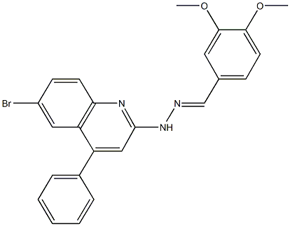 3,4-dimethoxybenzaldehyde (6-bromo-4-phenyl-2-quinolinyl)hydrazone Struktur