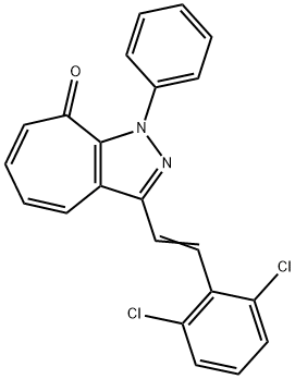 3-[2-(2,6-dichlorophenyl)vinyl]-1-phenylcyclohepta[c]pyrazol-8(1H)-one Struktur