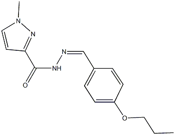 1-methyl-N'-(4-propoxybenzylidene)-1H-pyrazole-3-carbohydrazide Struktur