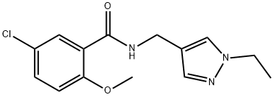 5-chloro-N-[(1-ethyl-1H-pyrazol-4-yl)methyl]-2-methoxybenzamide Struktur