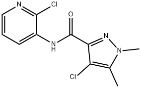 4-chloro-N-(2-chloro-3-pyridinyl)-1,5-dimethyl-1H-pyrazole-3-carboxamide Struktur