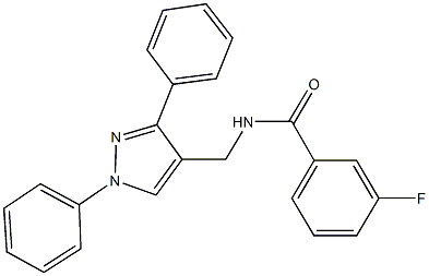 N-[(1,3-diphenyl-1H-pyrazol-4-yl)methyl]-3-fluorobenzamide Struktur