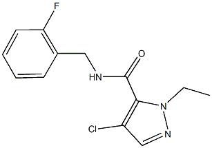 4-chloro-1-ethyl-N-(2-fluorobenzyl)-1H-pyrazole-5-carboxamide Struktur