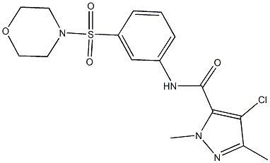 4-chloro-1,3-dimethyl-N-[3-(4-morpholinylsulfonyl)phenyl]-1H-pyrazole-5-carboxamide Struktur