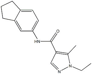 N-(2,3-dihydro-1H-inden-5-yl)-1-ethyl-5-methyl-1H-pyrazole-4-carboxamide Struktur