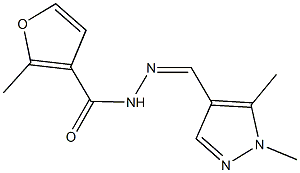 N'-[(1,5-dimethyl-1H-pyrazol-4-yl)methylene]-2-methyl-3-furohydrazide Struktur