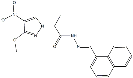 2-{4-nitro-3-methoxy-1H-pyrazol-1-yl}-N'-(1-naphthylmethylene)propanohydrazide Struktur