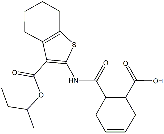 6-({[3-(sec-butoxycarbonyl)-4,5,6,7-tetrahydro-1-benzothien-2-yl]amino}carbonyl)-3-cyclohexene-1-carboxylic acid Struktur