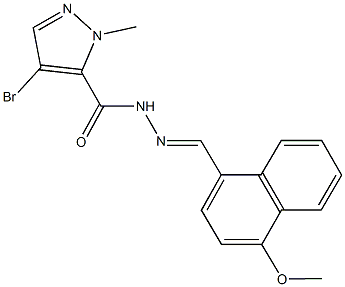 4-bromo-N'-[(4-methoxy-1-naphthyl)methylene]-1-methyl-1H-pyrazole-5-carbohydrazide Struktur