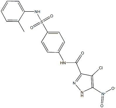 4-chloro-5-nitro-N-[4-(2-toluidinosulfonyl)phenyl]-1H-pyrazole-3-carboxamide Struktur