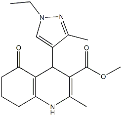 methyl 4-(1-ethyl-3-methyl-1H-pyrazol-4-yl)-2-methyl-5-oxo-1,4,5,6,7,8-hexahydro-3-quinolinecarboxylate Struktur