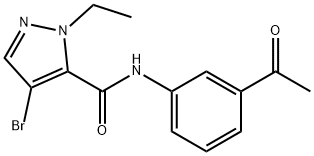 N-(3-acetylphenyl)-4-bromo-1-ethyl-1H-pyrazole-5-carboxamide Struktur