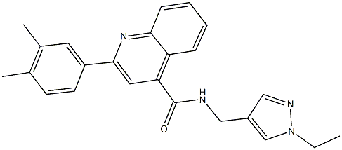 2-(3,4-dimethylphenyl)-N-[(1-ethyl-1H-pyrazol-4-yl)methyl]-4-quinolinecarboxamide Struktur