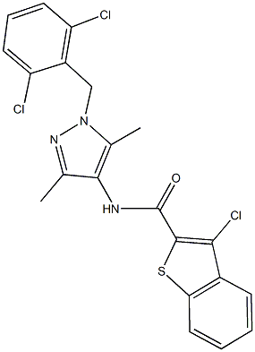 3-chloro-N-[1-(2,6-dichlorobenzyl)-3,5-dimethyl-1H-pyrazol-4-yl]-1-benzothiophene-2-carboxamide Struktur