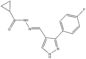 N'-{[3-(4-fluorophenyl)-1H-pyrazol-4-yl]methylene}cyclopropanecarbohydrazide Struktur