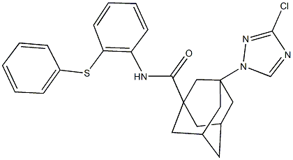 3-(3-chloro-1H-1,2,4-triazol-1-yl)-N-[2-(phenylsulfanyl)phenyl]-1-adamantanecarboxamide Struktur