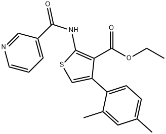 ethyl 4-(2,4-dimethylphenyl)-2-[(3-pyridinylcarbonyl)amino]-3-thiophenecarboxylate Struktur