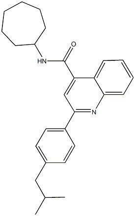 N-cycloheptyl-2-(4-isobutylphenyl)-4-quinolinecarboxamide Struktur